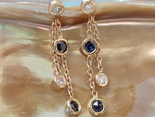 boucles-oreille-or-diamants-saphirs-joaillerie-elor-creations Boucles d'oreille en or et diamants et saphirs Joaillerie Elor créations